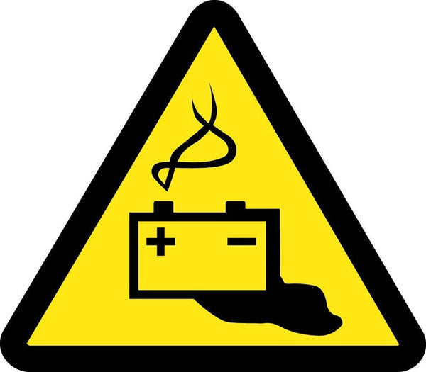 LABEL, GRAPHIC FOR BATTERY HAZARD, 2IN DIA, PS VINYL