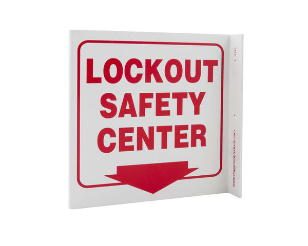Lockout Safety Center Down Arrow Eco Safety L Sign | 2571