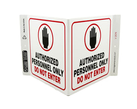 Authorized Personnel Only Do Not Enter - Eco Safety V Sign | 2576