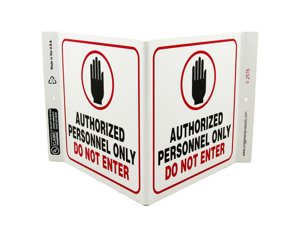 Authorized Personnel Only Do Not Enter - Eco Safety V Sign | 2576