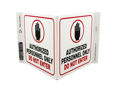 Authorized Personnel Only Do Not Enter - Eco Safety V Sign | 2576