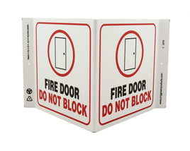 Fire Door Do Not Block - Eco Safety V Sign | 2578