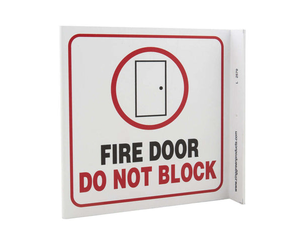 Fire Door Do Not Block With Graphic Eco Safety L Sign | 2579