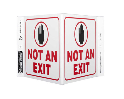 Not An Exit With Graphic - Eco Safety V Sign | 2580