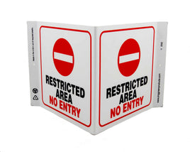 Restricted Area No Entry With Graphic - Eco Safety V Sign | 2582
