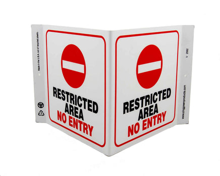 Restricted Area No Entry With Graphic - Eco Safety V Sign | 2582
