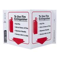 To Use Fire Extinguisher With Graphic - Eco Safety V Sign | 2584