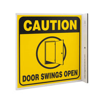 Caution Door Swings Open With Graphic Eco Safety L Sign | 2591