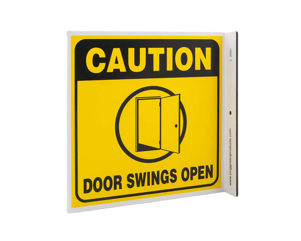 Caution Door Swings Open With Graphic Eco Safety L Sign | 2591