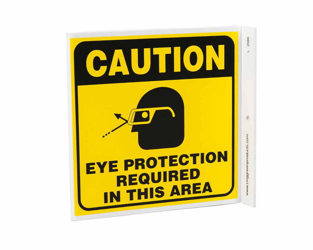 Caution Eye Protection Requied In This Area With Graphic Eco Safety L Sign | 2595