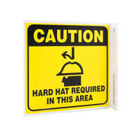 Caution Hard Hat Required In This Area With Graphic Eco Safety L Sign | 2599