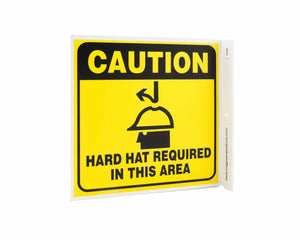 Caution Hard Hat Required In This Area With Graphic Eco Safety L Sign | 2599