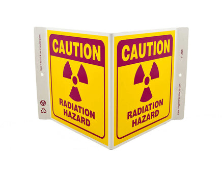 Caution Radiation Hazard With Graphic - Eco Safety V Sign | 2606