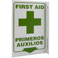 First Aid Down Arrow Bilignual With Graphic Eco Safety L Sign | 2621