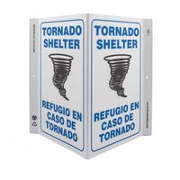 Tornado Shelter Bilingual With Graphic - Eco Safety V Sign | 2622