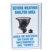 Severe Weather Shelter Area Bilingual With Graphic Eco Safety L Sign | 2625