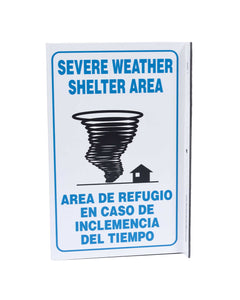 Severe Weather Shelter Area Bilingual With Graphic Eco Safety L Sign | 2625