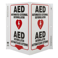 AED With Graphic Bilingual - Eco Safety V Sign | 2626