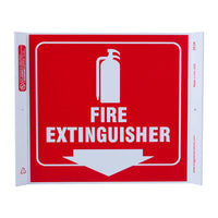 Fire Extinguisher Down Arrow With Graphic Eco Safety Corner Sign | 2634
