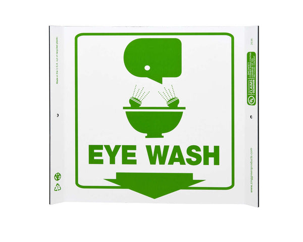Eye Wash Down Arrow With Graphic Eco Safety Corner Sign | 2636