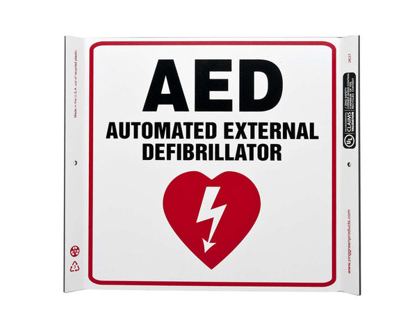 AED With Graphic Eco Safety Corner Sign | 2637