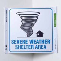 Severe Weather Shelter Area With Graphic Eco Safety Corner Sign | 2639