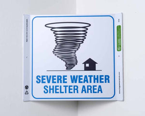 Severe Weather Shelter Area With Graphic Eco Safety Corner Sign | 2639