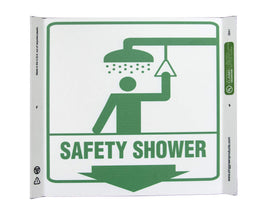 Safety Shower Down Arrow With Graphic Eco Safety Corner Sign | 2641