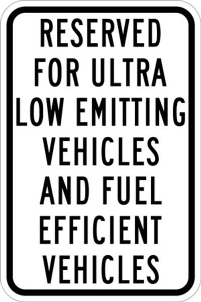 Reserved Fuel Efficient Vehicles Eco Parking Signs 