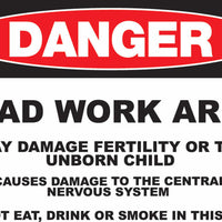 Danger Lead Work Area Eco GHS Signs Available in Different Materials | 2658