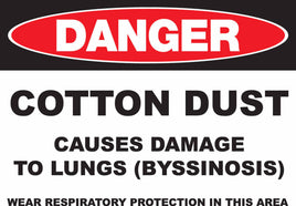 Danger Cotton Dust Eco GHS Signs Available in Different Materials | 2663