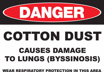 Danger Cotton Dust Eco GHS Signs Available in Different Materials | 2663