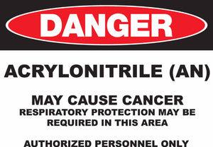 Danger Acrylonitrile (AN) May Cause Cancer Eco GHS Signs Available in Different Materials | 2667