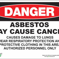 Danger Asbestos May Cause Cancer Eco GHS Signs Available in Different Materials | 2672