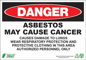 Danger Asbestos May Cause Cancer Eco GHS Signs Available in Different Materials | 2672