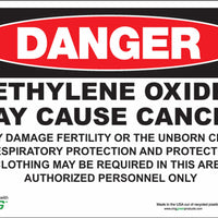 Danger Ethylene Oxide May Cause Cancer Eco GHS Signs Available in Different Materials | 2676