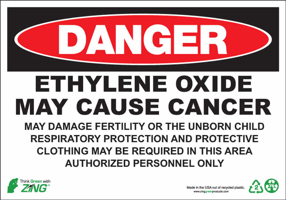 Danger Ethylene Oxide May Cause Cancer Eco GHS Signs Available in Different Materials | 2676