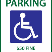 Handicapped Reserved Parking Fine Alabama Eco Parking HDCP Signs 