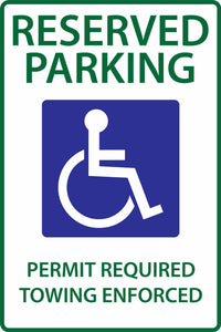 Handicapped Reserved Parking Permit Arkansas Eco Parking HDCP Signs 