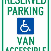 Handicapped Van Accessible Eco Parking HDCP Signs 