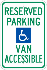 Handicapped Van Accessible Eco Parking HDCP Signs 