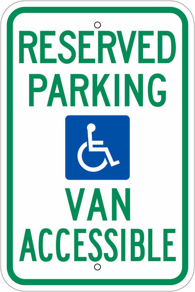 Handicapped Van Accessible Eco Parking HDCP Signs 