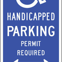 Handicapped Parking Permit Required with Arrow, Connecticut - Eco Parking Signs