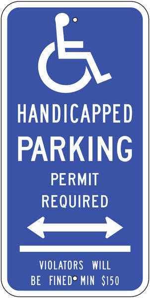 Handicapped Parking Permit Required with Arrow, Connecticut - Eco Parking Signs