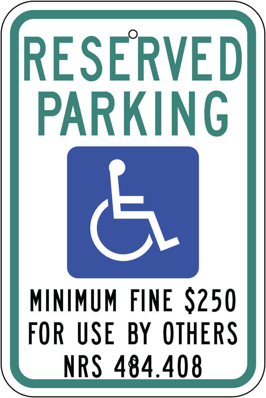 Handicapped Reserved Parking, Nevada Eco Parking HDCP Signs 