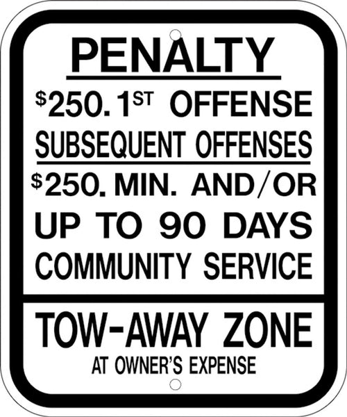 Handicapped Parking Penalty, New Jersey - Eco Parking Signs