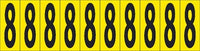 NUMBER CARD, 2" 8 (10 NUMBERS/CARD), PS CLOTH