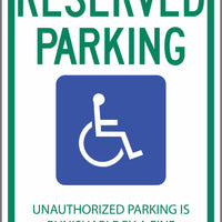 Handicapped Reserved Parking, Tennessee Eco Parking HDCP Signs 