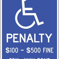 Handicapped Parking Penalty, Virginia Eco Parking HDCP Signs 