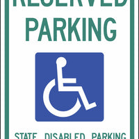 Handicapped Reserved Parking, Washington Eco Parking HDCP Signs 